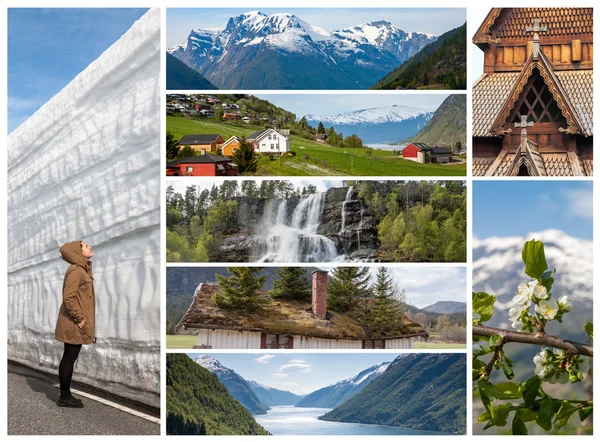 Collage - norwegische Naturlandschaften — Stockfoto