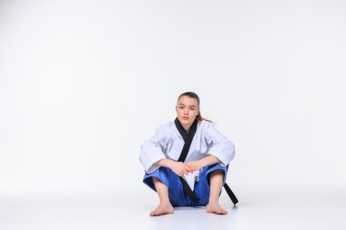 Siyah kuşak karate kızla