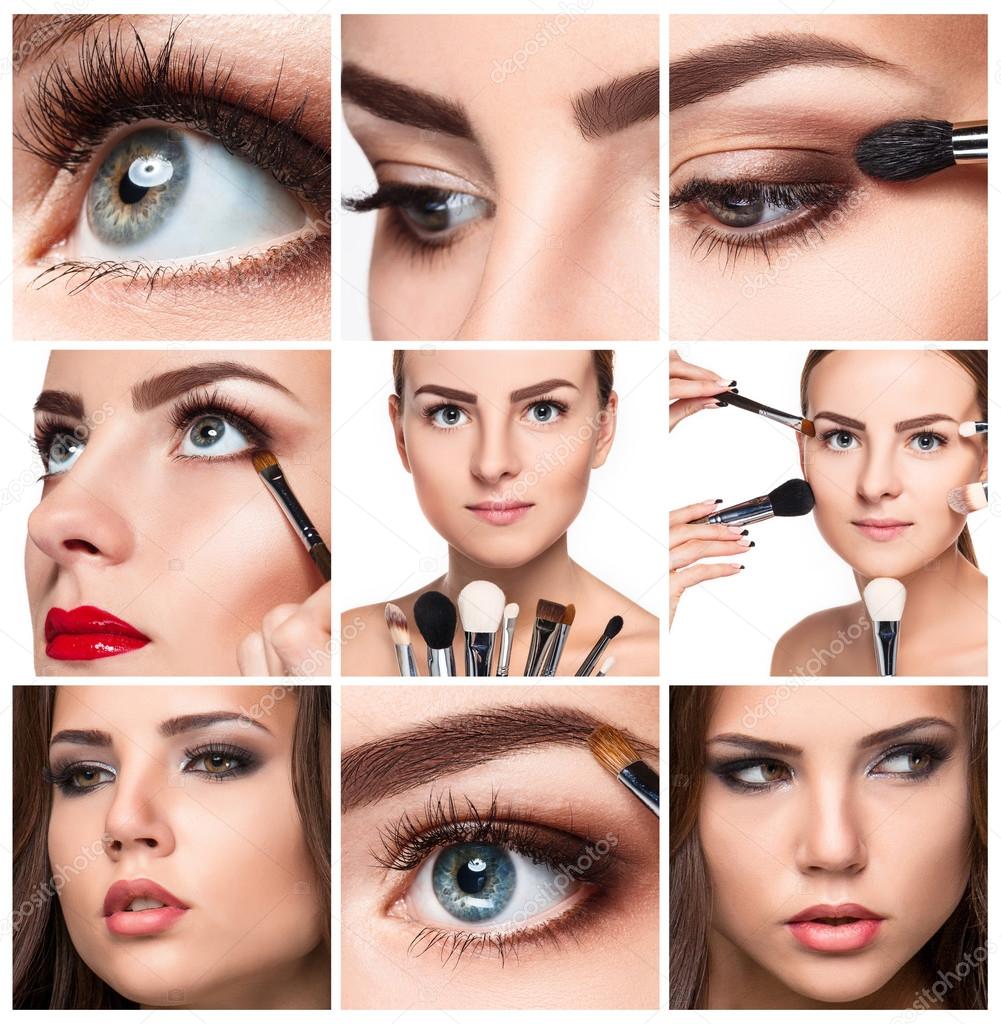 The make-up collage. Professional details