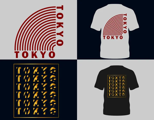 Estilo Tokio Tipografía Popular Camiseta Diseño Para Venta Ropa Cartel — Vector de stock