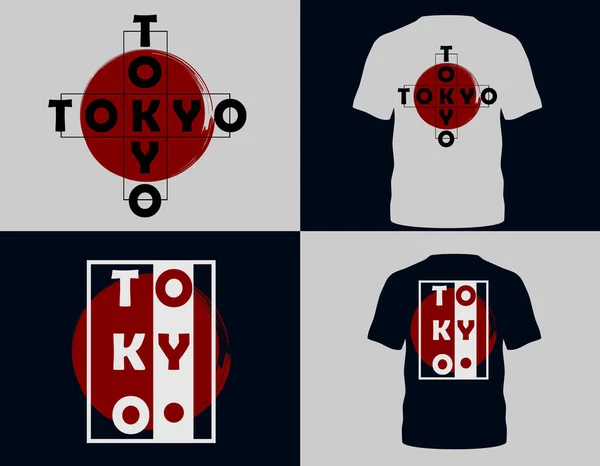 Shirt Typographie Populaire Style Tokyo Pour Vente Vêtements Bannière Affiche — Image vectorielle