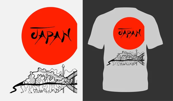 Ιαπωνικό Στυλ Δημοφιλή Τυπογραφία Shirt Σχεδιασμό Για Την Πώληση Ρούχα — Διανυσματικό Αρχείο