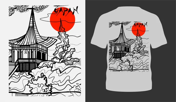 Estilo Japonés Tipografía Popular Diseño Camiseta Para Venta Ropa Cartel — Vector de stock