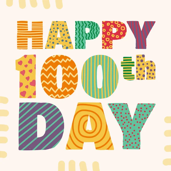 Happy 100th day. Congratulatory lettering for korean hundredth birthday celebration. Vector illustration for design greeting cards. EPS 10 — Stock Vector