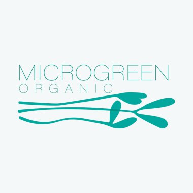 Logo çiftliği. Mikroçimler ve organik yiyecekler. Vektör izole logosu.