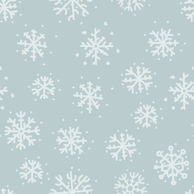 Karalama kar taneleriyle kusursuz desen. Vektör kış yinelenen arkaplan.
