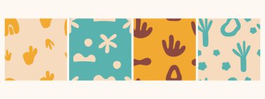 Kusursuz soyut kalıplar dizisi. El çizimi modası. Tasarım için tekrarlayan elementler, kağıt üzerindeki baskılar, kumaş.