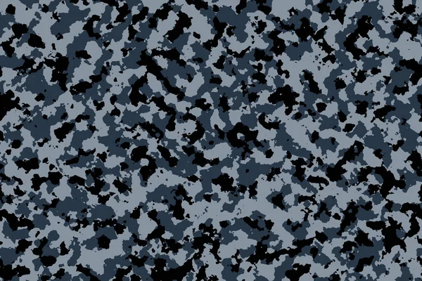 Fondo Patrón Militar Camuflaje Ilustración Color Gris Azul Negro — Foto de Stock