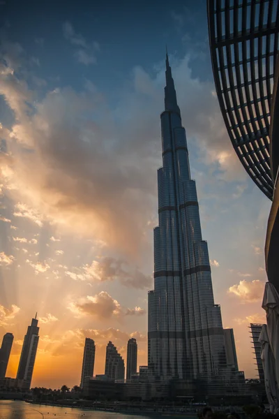 Burj Khalifa at sunset — Stock Photo, Image