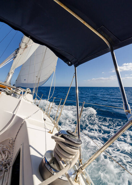 Sailing on Nawiliwili Bay, Hawaii on a beautiful day