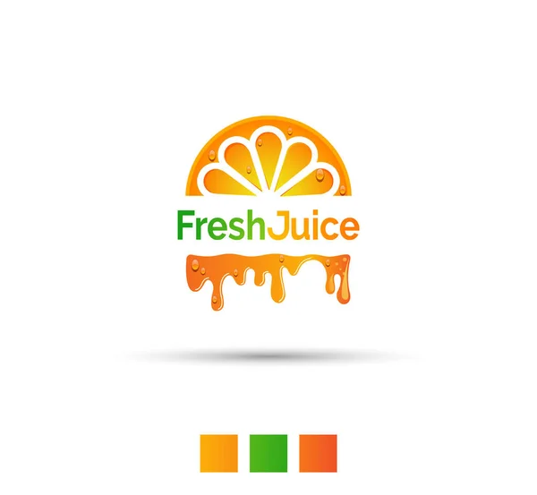 Fresh Fruits Vector Logo Design — Stock Vector