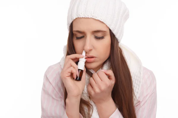 Mujer enferma joven — Foto de Stock