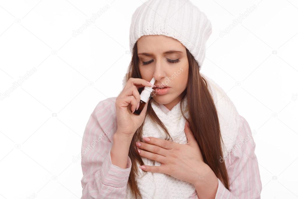 Young sick woman