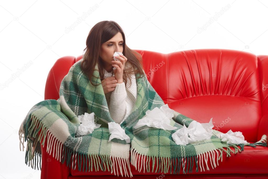 Young sick woman