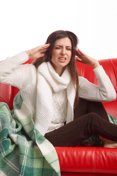 Mujer enferma joven — Foto de Stock