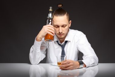 Alcohol dependence in men clipart