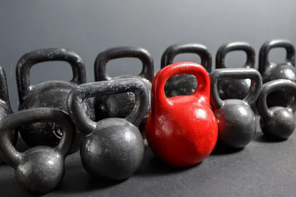 Different sizes of kettlebells — Stock Photo, Image