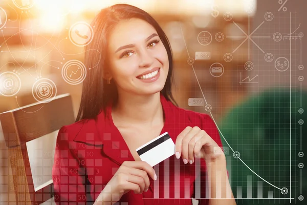 Mujer de negocios de compras en línea — Foto de Stock