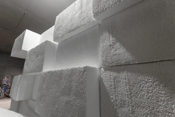 Grote blokken van polystyreen — Stockfoto