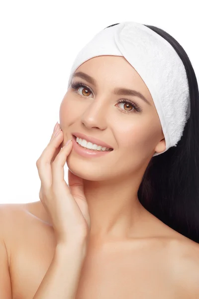 Happy Woman after Bath with Clean Perfect Skin — Stock Photo, Image