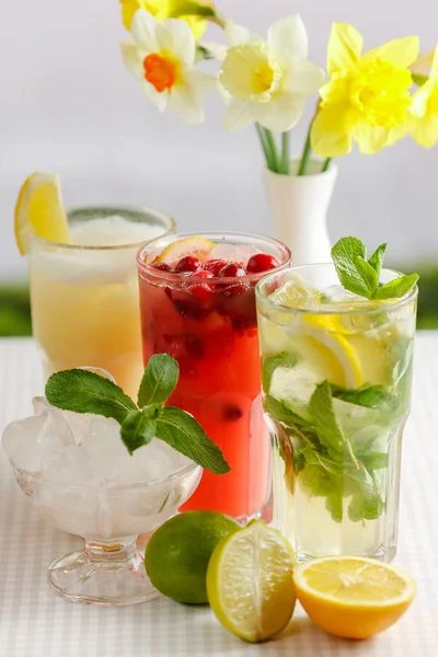 Three glasses of refreshing drink Mohito — Stock Photo, Image