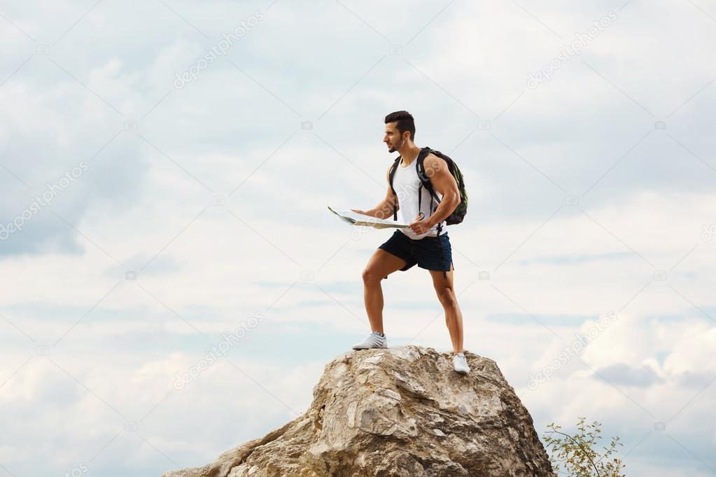 Hiker with a backpack