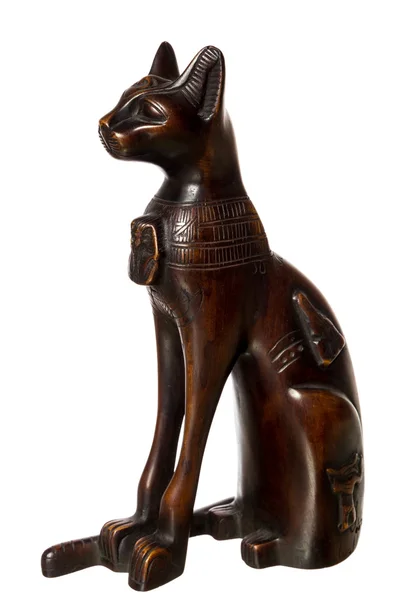 Wooden cat - souvenir from Egypt — Stock Photo, Image
