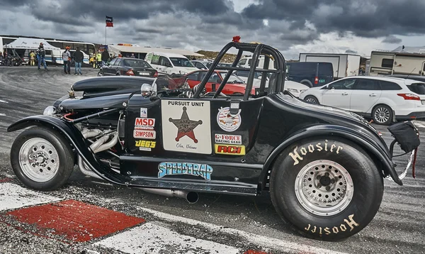 Noruega drag racing, sintonizado carro de corrida vista lateral — Fotografia de Stock