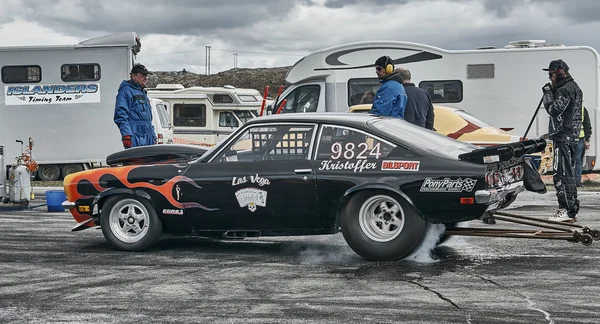 Fuming drift car — Stock Photo, Image