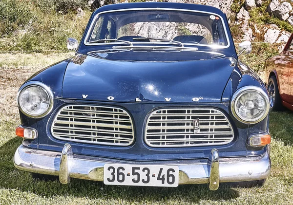 Frente do carro clássico em azul marinho — Fotografia de Stock