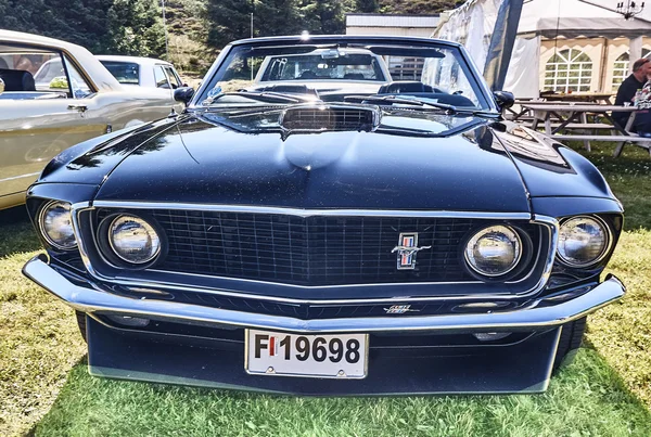 Front of the classic car in black