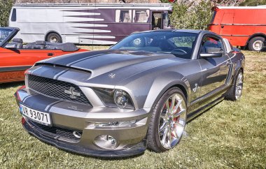 Gümüş ve gri klasik arabayı