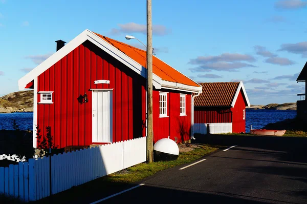 Red wooden cabin — Stock Photo, Image