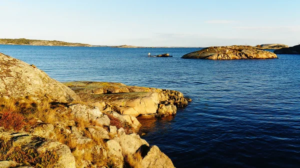 Felsige Küste in der Nähe von Fjord — Stockfoto