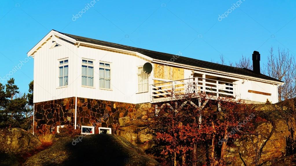 White wooden holiday cottage