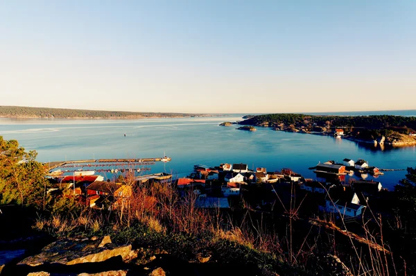 Landscape coast of the sea and fjord — Stock Photo, Image
