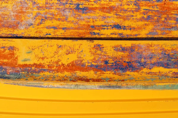 Multicolored  burt wooden boat — Stock Photo, Image