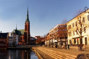 Trinity Church over harbour, Norway clipart