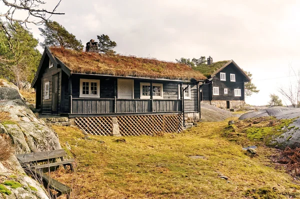 Traditional wooden buildings, Norway — Stock Photo, Image