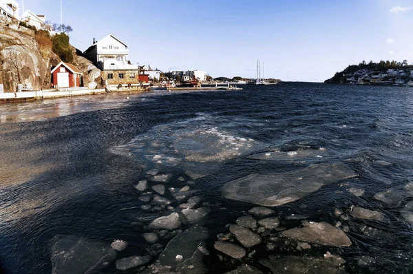 Fjord vody během vítr, Norsko Stock Obrázky