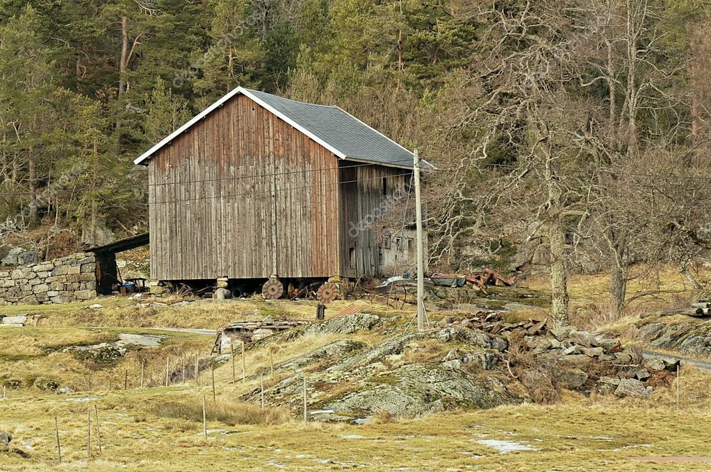 Old Wooden Barn In The Woods Norway Stock Photo C Mariuszks