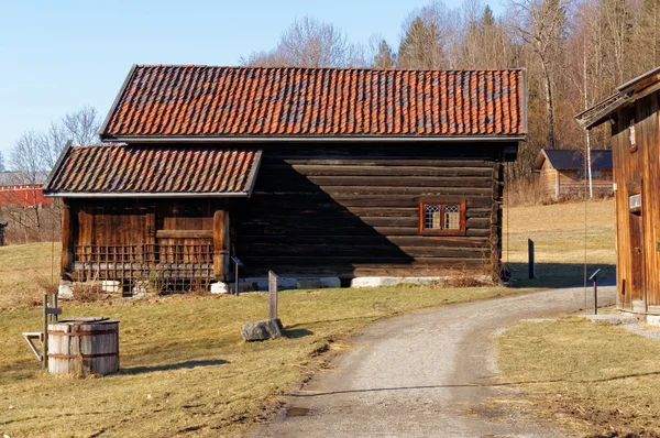 Edifici norvegesi al Museo all'aperto — Foto Stock