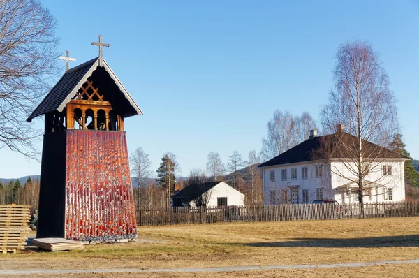 Norveç geleneksel temple çan kulesi — Stok fotoğraf