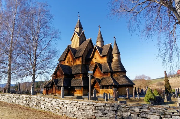 Norský kostel (stavkirke) Stock Obrázky