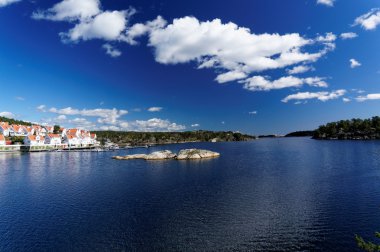 Norveç'in Norveç Fiyordu, bahar bakış