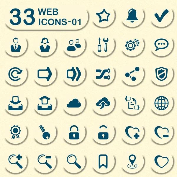 33 jeans web iconos 01 — Archivo Imágenes Vectoriales