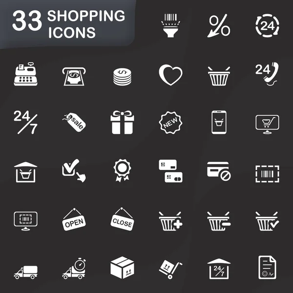 33 iconos de compras — Vector de stock