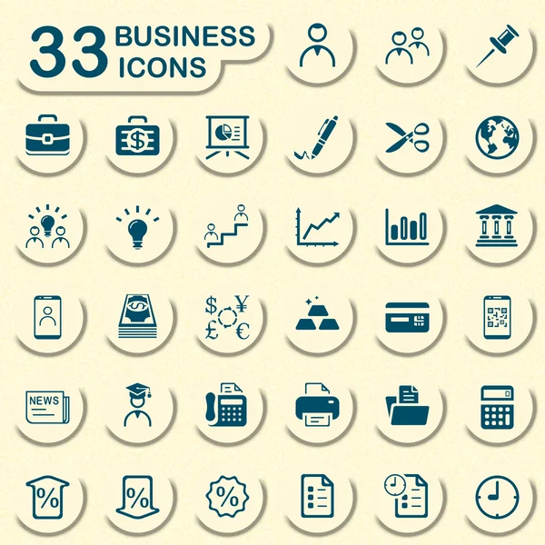 33 jeans iconos de negocios — Vector de stock