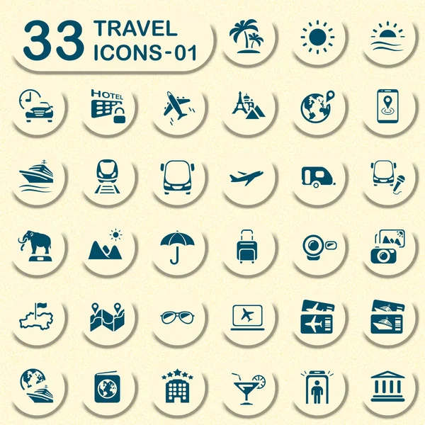 33 jeans iconos de viaje 01 — Vector de stock