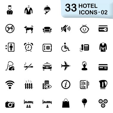 33 black hotel icons 02 clipart